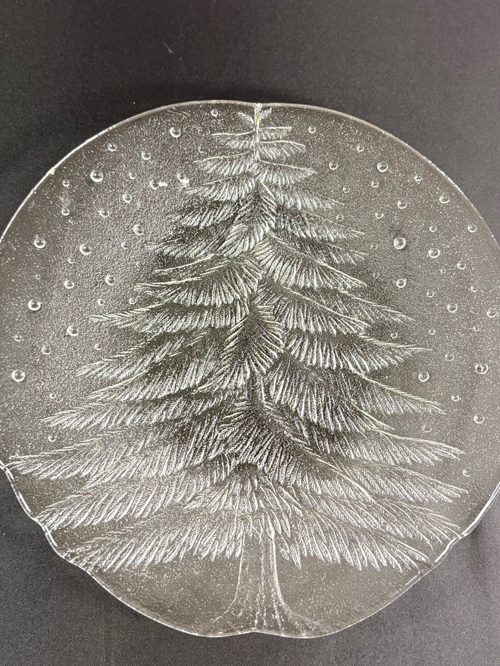 Clear Glass Pine Tree Serving Plate - Elegant Holiday Serveware